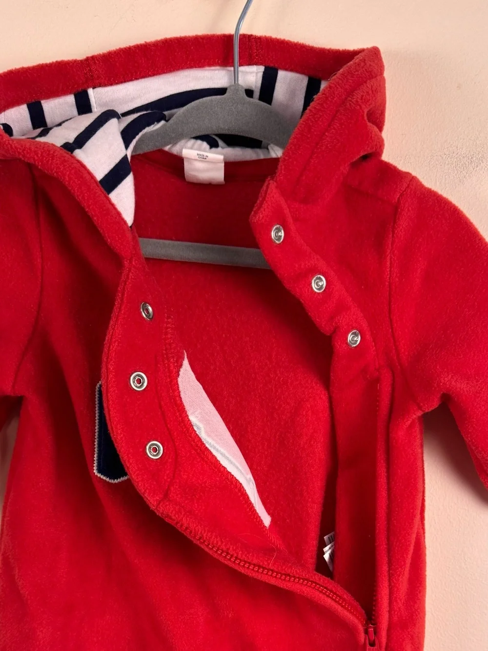 Baby Gap Logo Hooded Fleece One-Piece